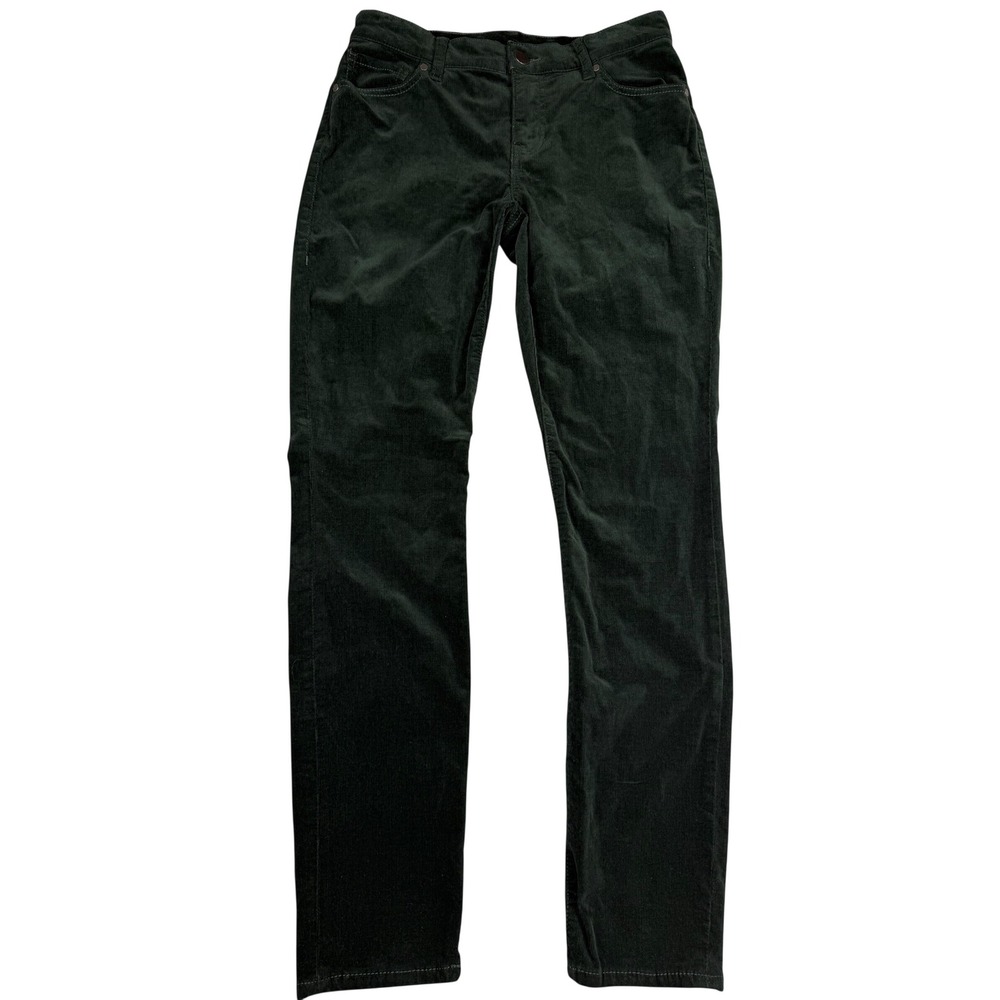 Cabi Womens Slim Corduroy Pants Forest Green Size 4 Mid Rise Fine Wale Trousers